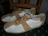 Damen-Sommer-Halbschuh, Gr. 81/2, weiß/beige, NEU! Leder Rheinland-Pfalz - Alsheim Vorschau