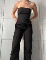Schwarzer Jumpsuit Zara Sachsen-Anhalt - Halle Vorschau