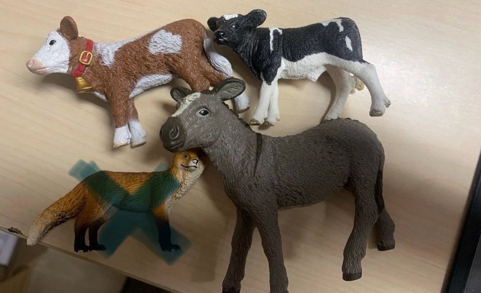 Schleich Figur Esel, Kalb, Fuchs ab 2,50€ pro Figur in Horb am Neckar