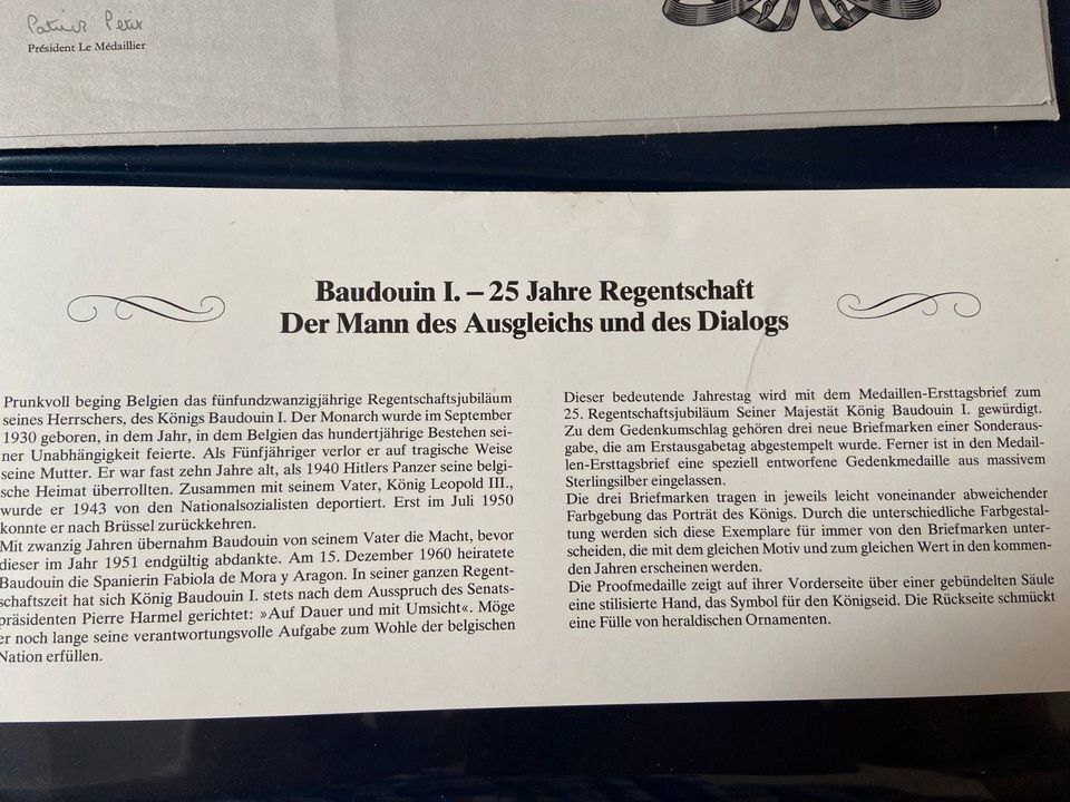KÖNIG BAUDOUIN I. - 25 JAHRE REGENTSCHAFT MEDAiLLE in Wermelskirchen