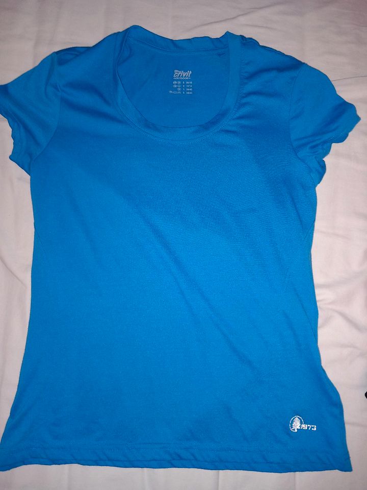 Fitness T- Shirt blau Damen kurzärmlig. in Aspach