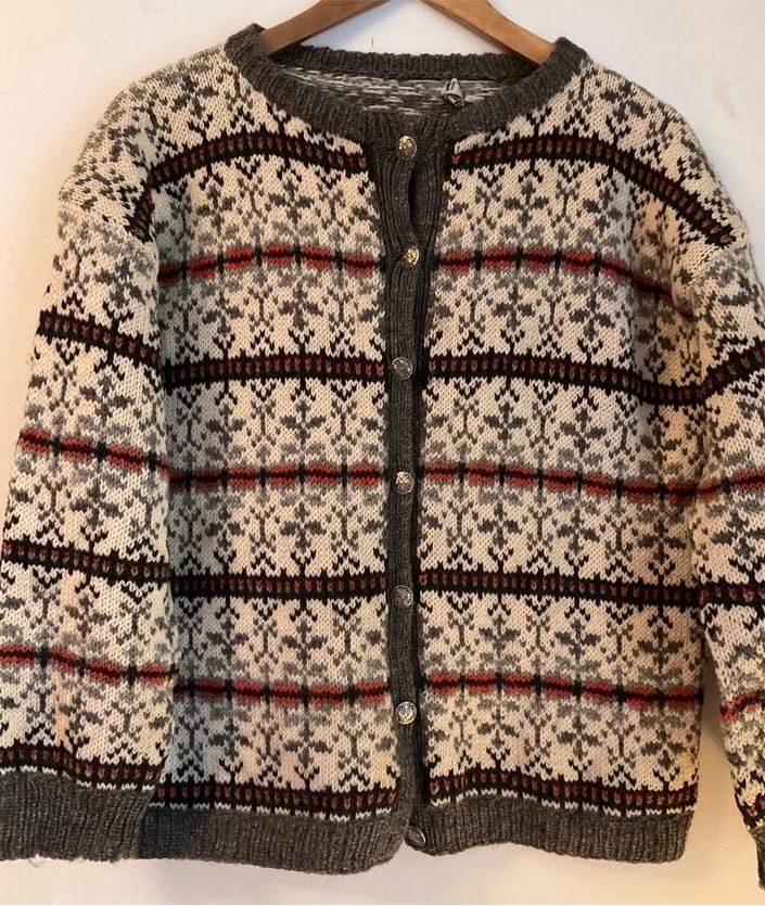 Norweger Wolljacke Husfliden handgestrickt reine Wolle XS/S in Stoetze