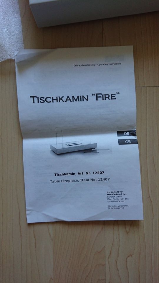 Tischkamin FIRE. Neu, unbenutzt in Berlin