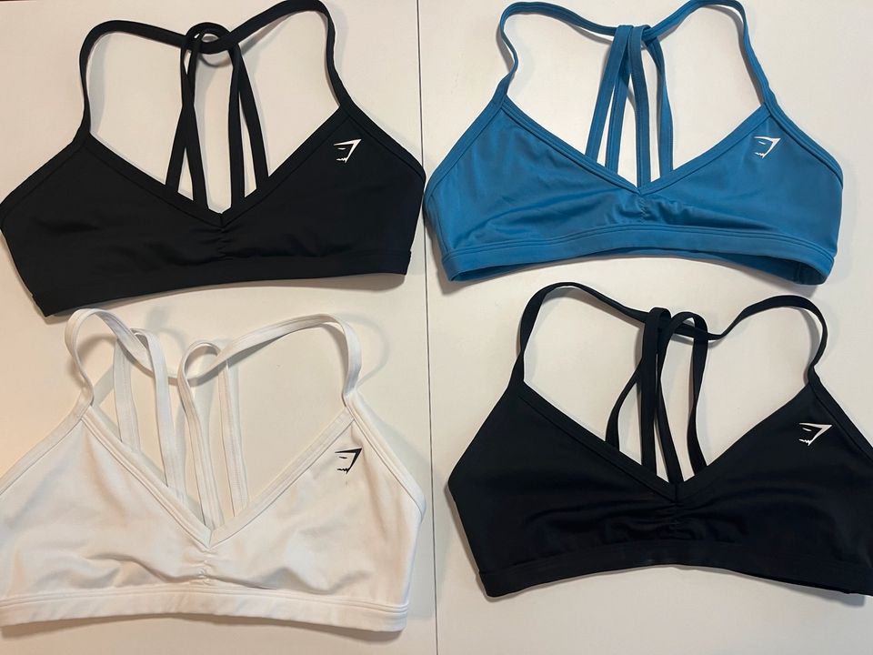 Gymshark Minimal Sports Bra schwarz blau weiß M in Saarbrücken