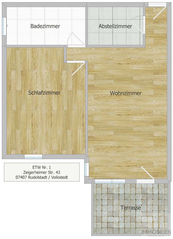 KAPITALANLAGE in Volkstedt-West: Gemütliche 2-Raum-Wohnung mit Abstellraum, Gartenanteil und Parkplatz | Gute Infrastruktur und grüne Umgebung! in Rudolstadt