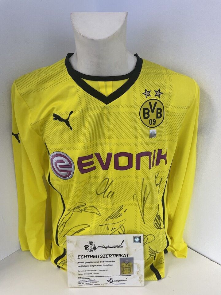 BVB Trikot 2013/2014 Teamsigniert langarm Dortmund COA Neu Puma L in Lünen