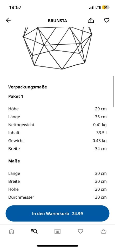 BRUNSTA Lampenschirm Ikea in Dortmund