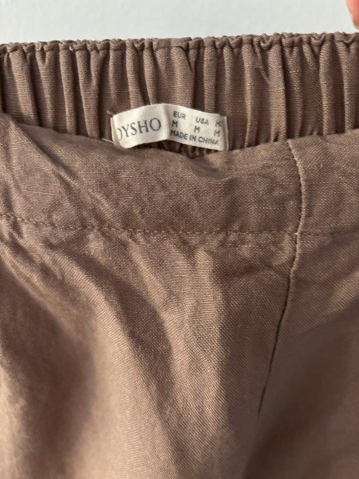 Oysho • tolle luftige lässige Leinen Barrel Hose beige • M in Neu-Isenburg