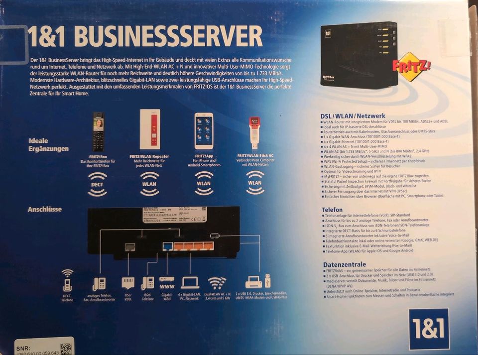 AVM Fritz Box 7580 1&1 Edition, DECT, WLAN, VDSL, ADSL2+, ADSL in Grasbrunn