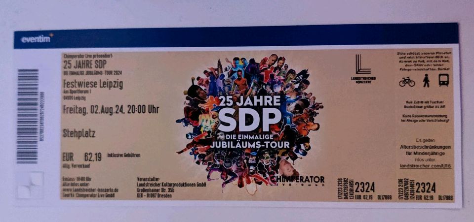 SDP Ticket Leipzig 2.8.24 in Lüneburg