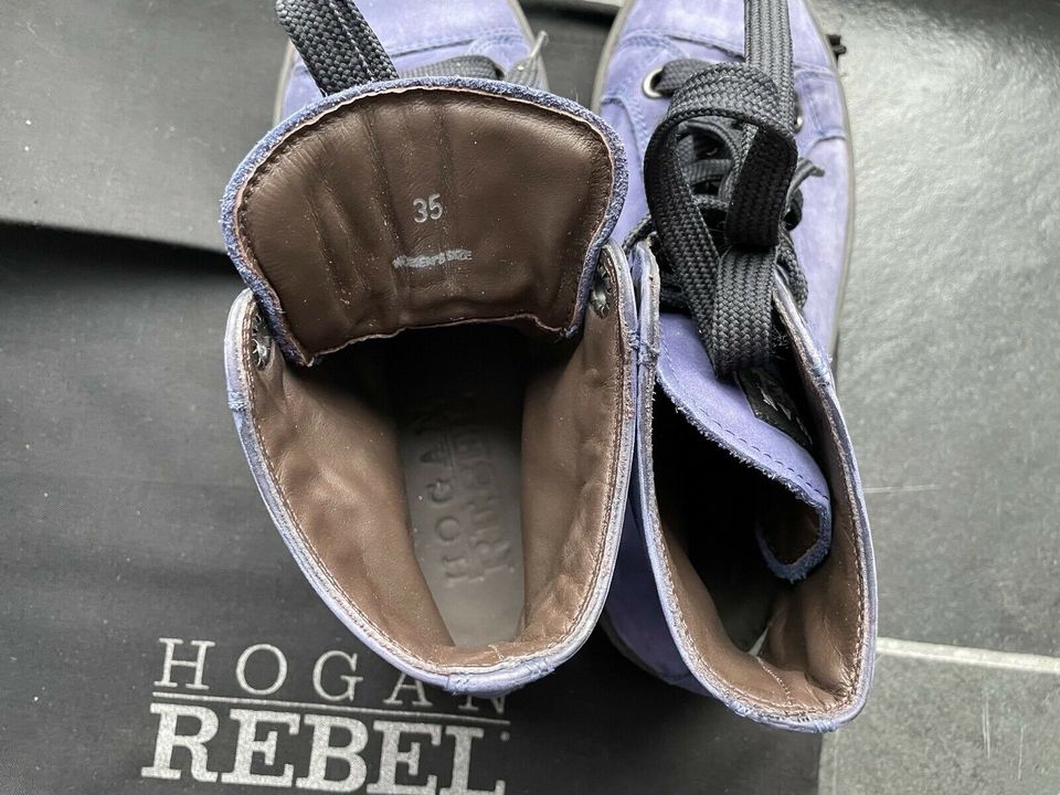 Hogan Rebel high Top Sneaker blau Wildleder Gr 35 in Aachen