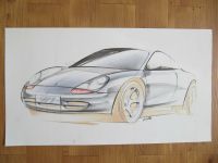 PORSCHE 911 996 DESIGNSTUDIE - 59 X 33 CM - MATTHIAS KULLA Hessen - Schwalbach a. Taunus Vorschau