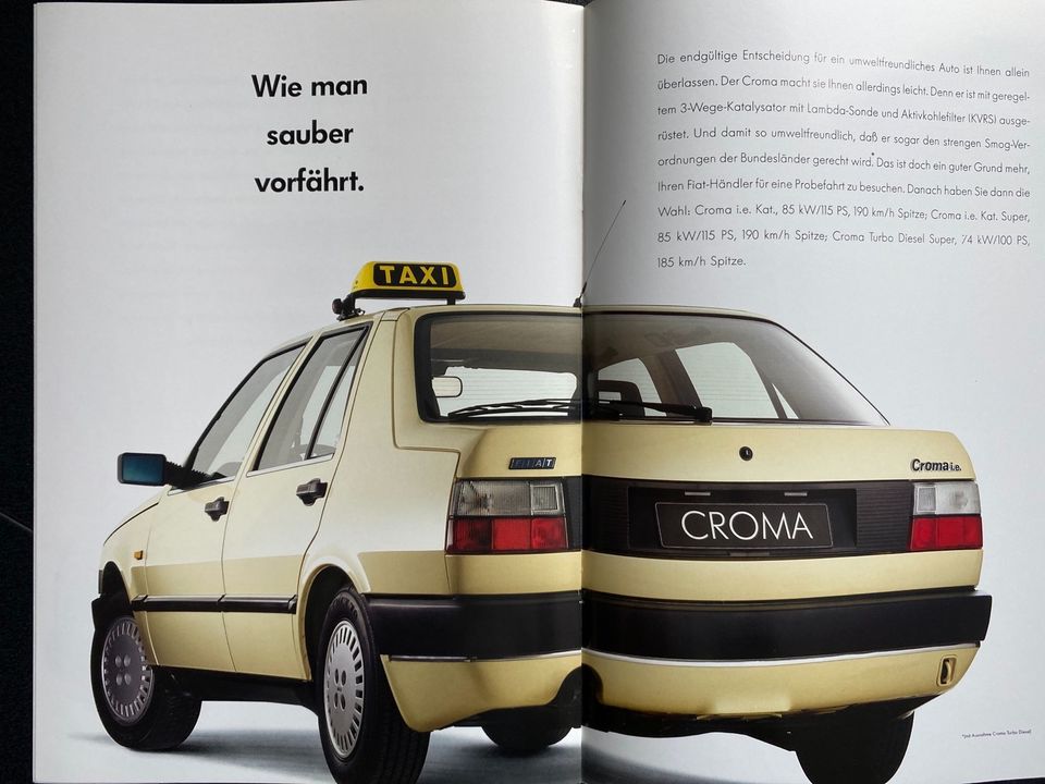 Prospekt Fiat Croma Taxi von 03/1988 in Mettmann