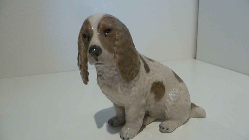 Schöner Porzellan Hund, Royal Kopenhagen Cocker Spaniel in Wangen im Allgäu