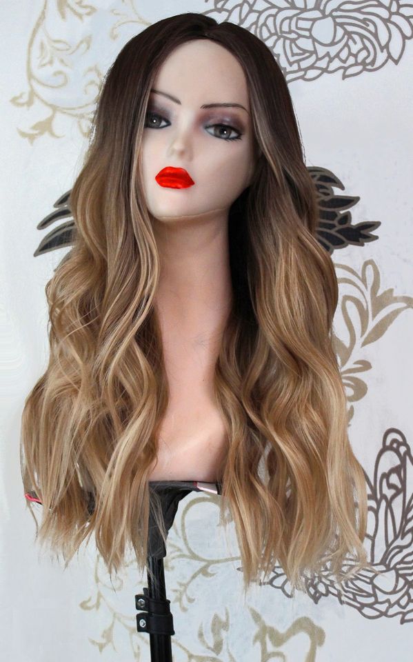 Perücke Silk Top Wig gewellt blond braun schwarz ombre balayage in Dresden