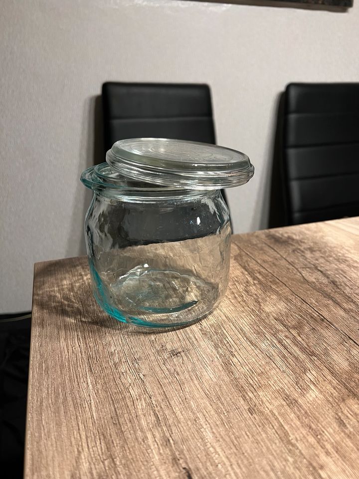 DDR Rillenglas Ankerglas Einweckglas 700ml Gewürzglas Deko in Löben