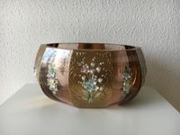 Seltene böhmische Glas-Schale Gold Emaille-Dekor Blumen 70er Bayern - Langweid am Lech Vorschau