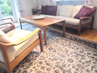 Scandic Design Couch exclusiv echt Holz echt Leder beige Sofa Bayern - Rosenheim Vorschau