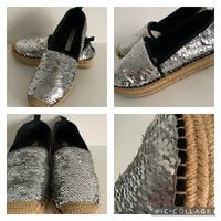 Espadrilles Strandschuh Pailletten Zara silber/schwarz 37 Bast Bayern - Baar-Ebenhausen Vorschau