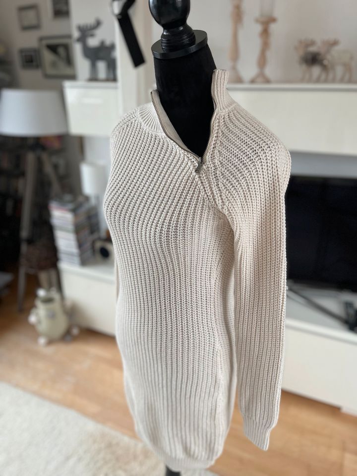 Strickkleid creme raffinierten Reisverschluss am Kragen S 36 Neu in Rostock