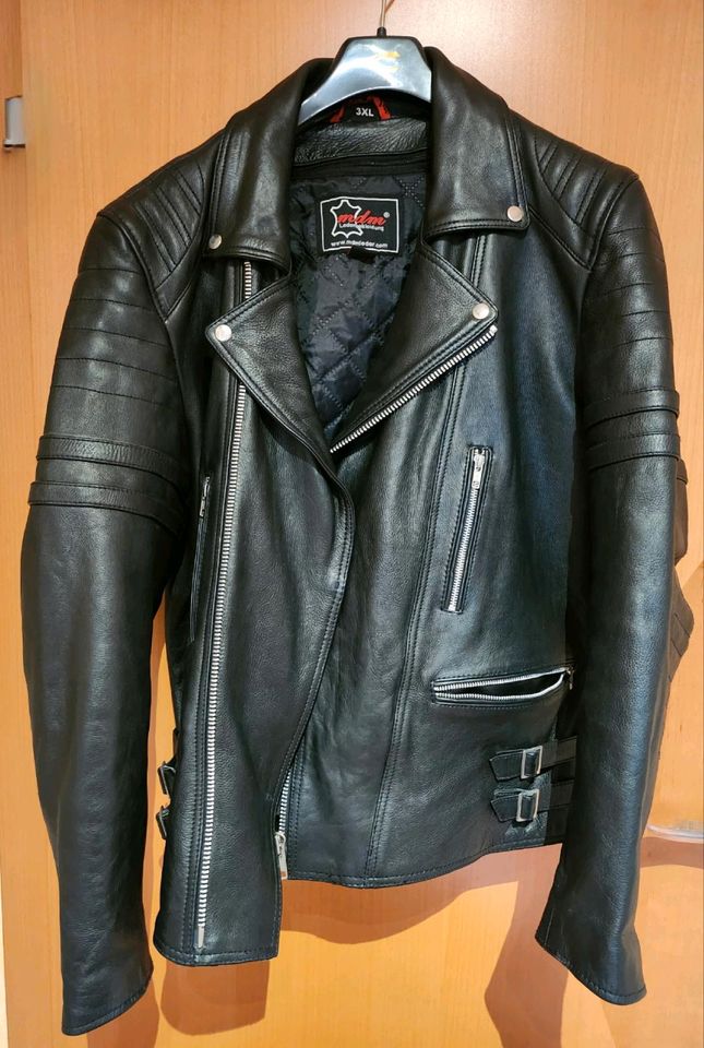 Lederjacke Motorrad schwarz Retro Herren in Wetschen