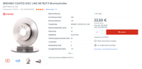 NEU+OVP BREMBO COATED DISC LINE Bremsscheibe (Opel) Niedersachsen - Sarstedt Vorschau