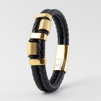 KUVARS | Lederarmband "Goldwrap" Herren Männer Armband Gold Black Ramersdorf-Perlach - Ramersdorf Vorschau