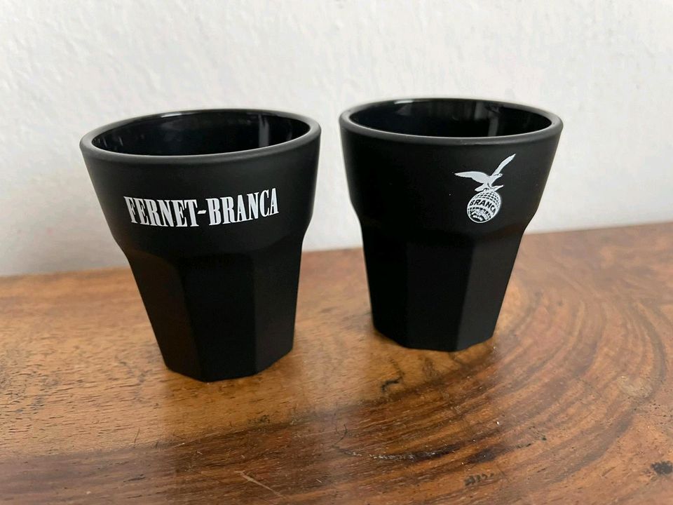 2 kleine schwarze Fernet Branca Gläser neu Becher in Saarbrücken