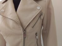 Jacke beige im Bikerjacken-Stil Gr. 34 1x kurz getragen Bayern - Ruhstorf an der Rott Vorschau