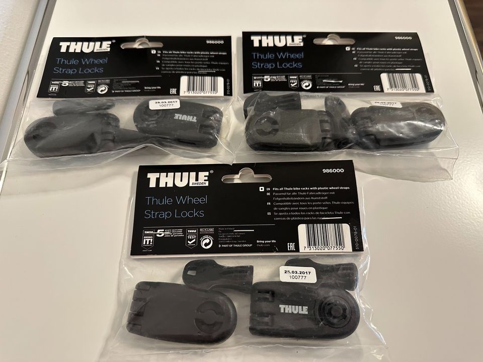 Thule Bundle 3 Radgurtschlösser Fahrradträger 986000 strap locks in Leipzig