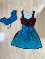 Super schickes Festdirndl, blau braun, Gr. 36 mit Bluse & Schürze München - Sendling Vorschau