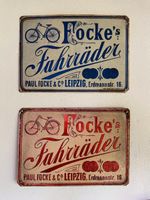 SUCHE Focke Fahrrad Blechschild | Silber Grün um 1895 kein Email Leipzig - Plagwitz Vorschau