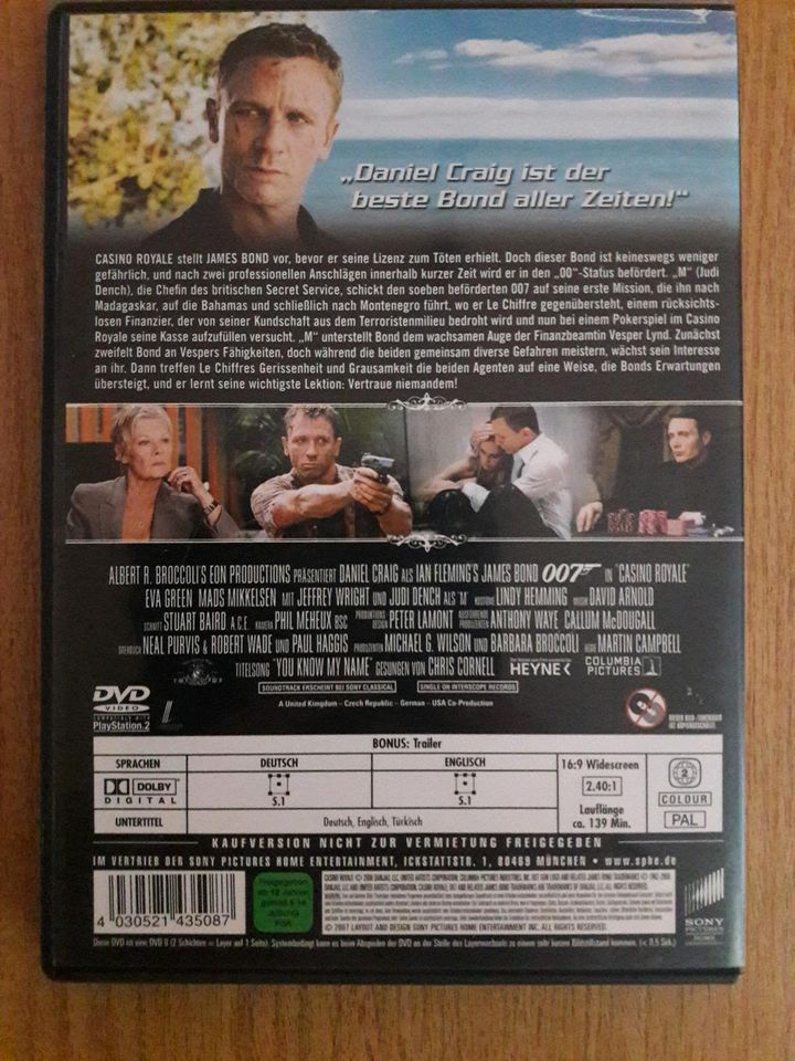 James Bond Casino Royale mit Daniel Craig DVD Neuwertig in Köln
