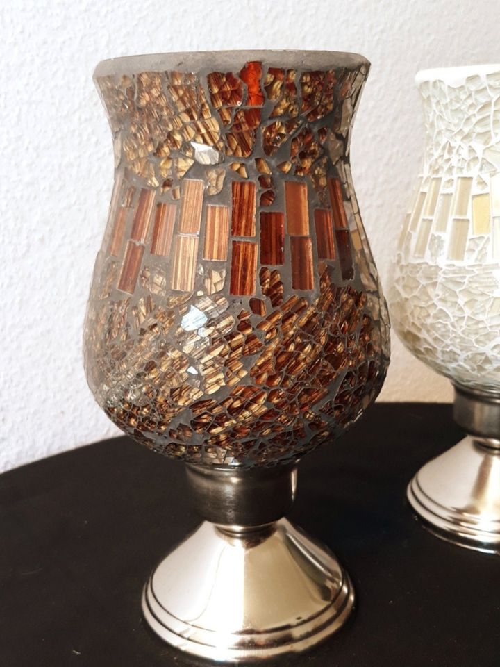 Mosaik Teelicht Windlicht Kerzenhalter Set / 2Stck in Ürzig