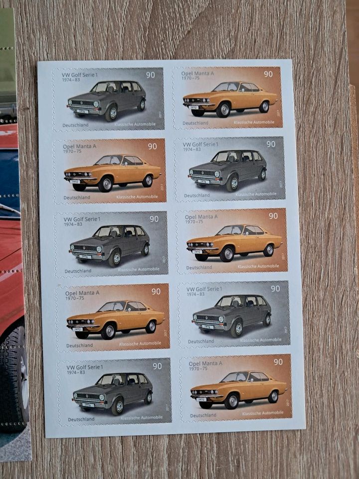 Auto Briefmarken Manta Capri Golf Quattro Sammlung Wartburg in Heidenau