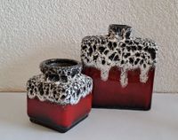 Studio Keramik Vasen Fat Lava rot schwarz weiß Vintage 60/70er Rheinland-Pfalz - Wirges   Vorschau
