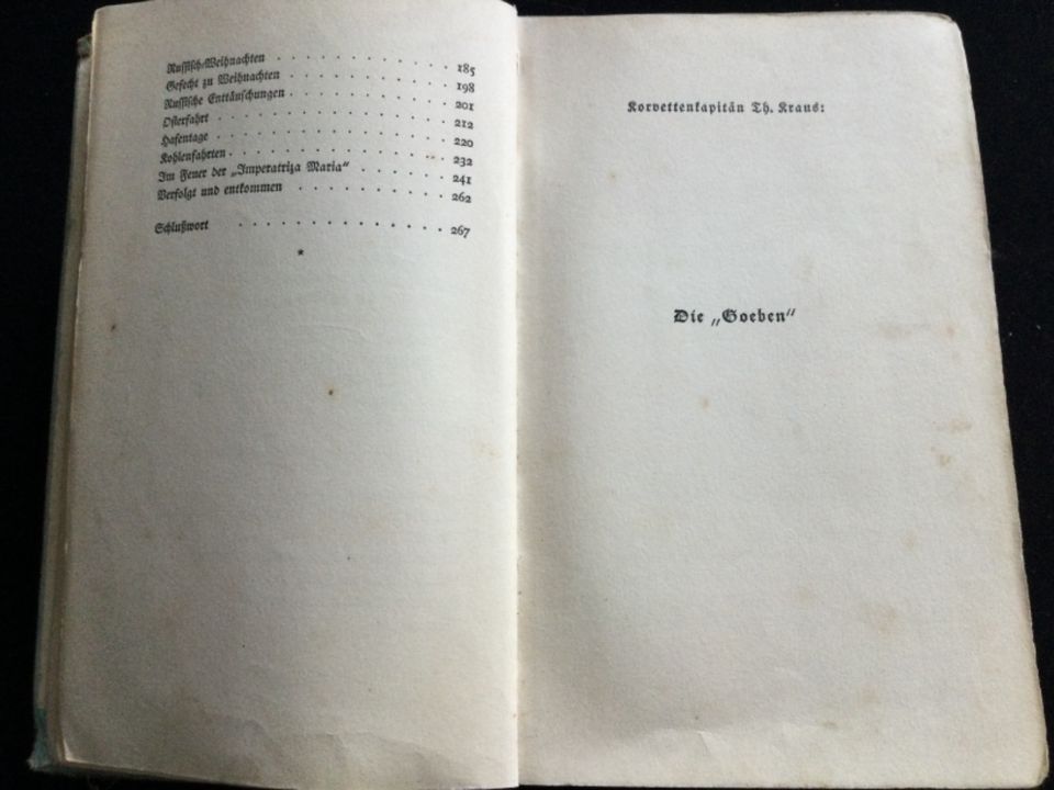 Altes Buch über die Kreuzer Goeben und Breslau im 1. Weltkrieg in Kiel