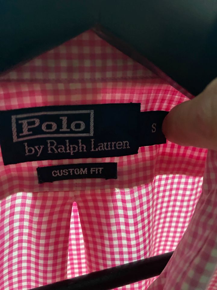 Polo by Ralph Lauren Hemd Größe S Custom fit weiß pink kariert in Dießen