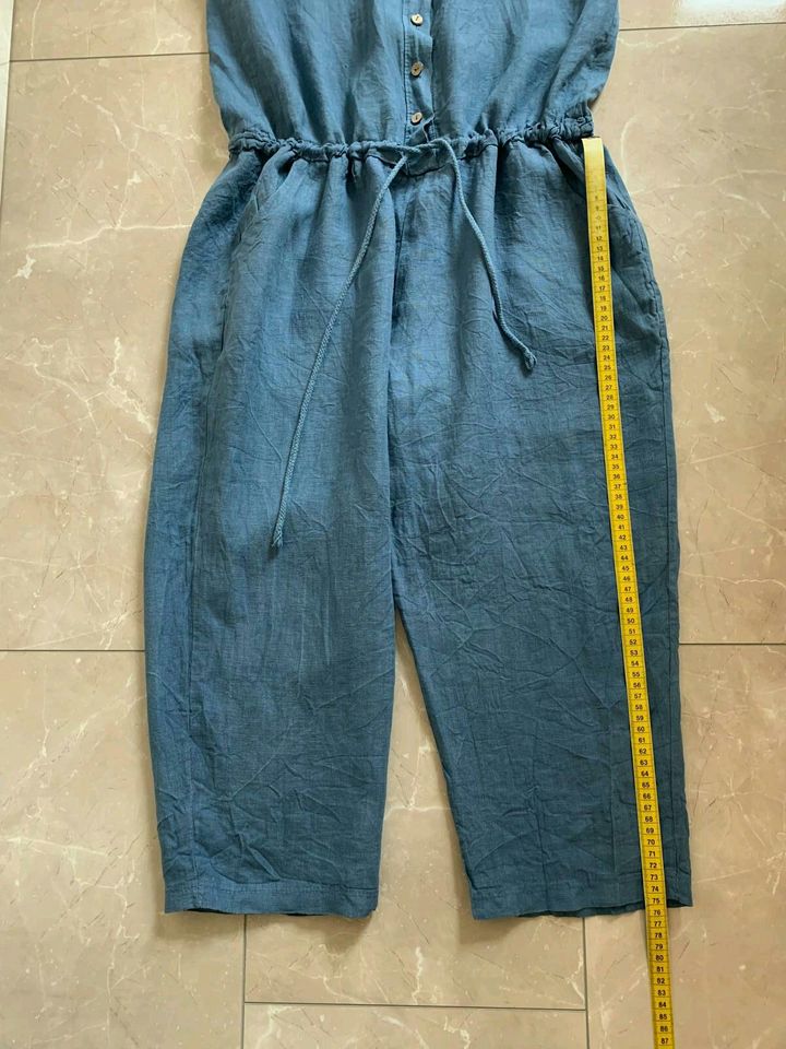 Leinen Jumpsuit von MADE IN ITALY/Größe 40-42/Overall/Hose/Bluse in Berlin