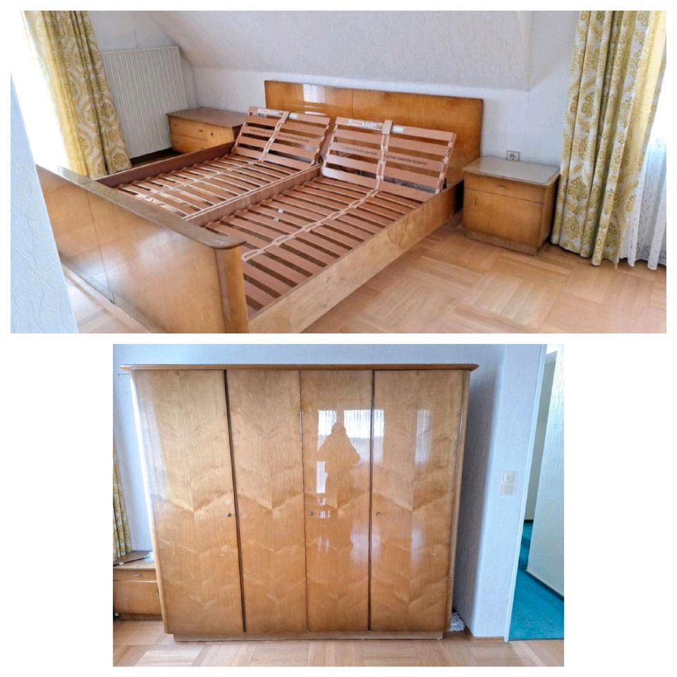 Schlafzimmer mit Bett, Nachtschränken, Kleiderschrank in Osterode am Harz