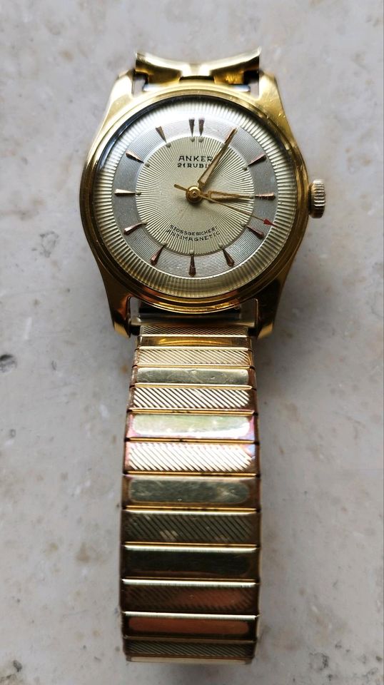 Anker Herren-Armbanduhr 1960er Jahre, Handaufzug 21 Rubis in Langenfeld