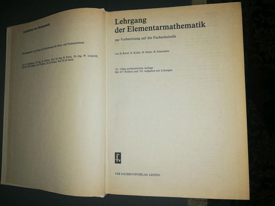 Lehrgang Elementarmathematik Mathematik DDR LEIPZIG HANS KREUL in Berlin