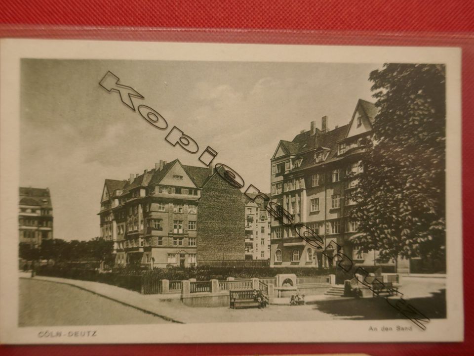 Alte Ansichtskarte aus Köln- Deutz   Platz Häuser  An den Sand in Bonn