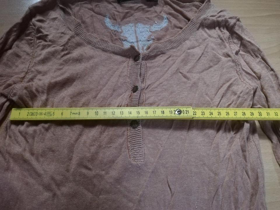 Bérénice Designer Leinen Modal Henley Pullover altrosa XS 34 in Dresden