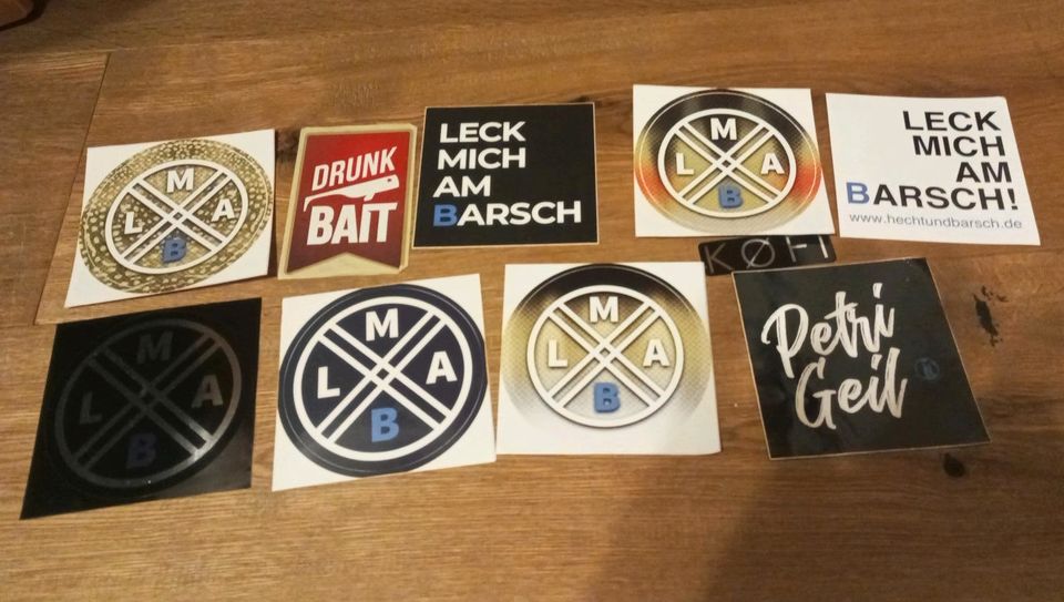 Lmab Angelaufkleber Sticker Set Spinnangeln Barsch in Biberach an der Riß