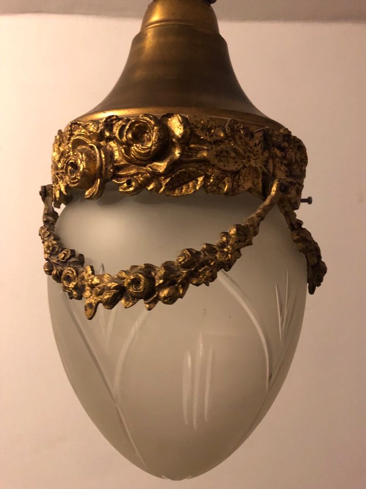 Original Jugendstil Hängelampe Deckenlampe Blumendekor TOP in Leipzig