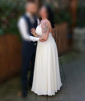 Bodenlanges Hochzeitskleid Creme Ivory 40 L 42 XL Sachsen-Anhalt - Magdeburg Vorschau