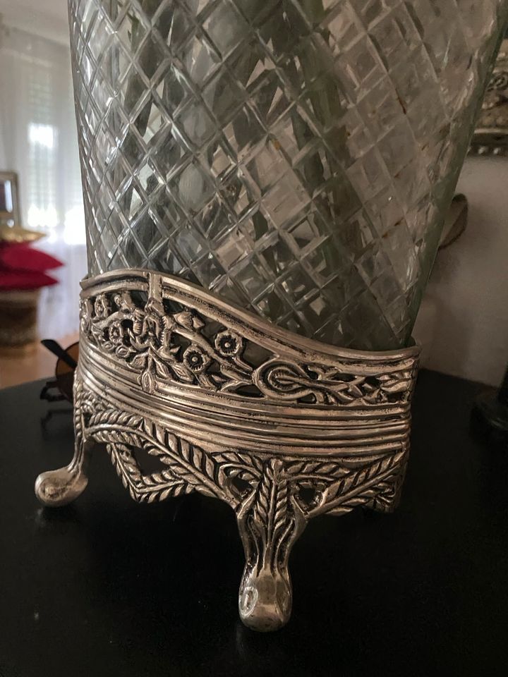 Alte Vase Silber Kristallglas Retro Vintage Barock in Karlsruhe