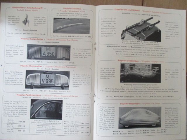 Prospekt Katalog Renault Propeller Zubehör Dauphine + 4 CV, TOP in Alsdorf