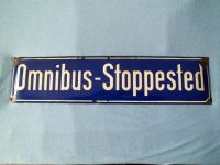 Emailleschild  `` Omnibus Stoppested `` Berlin - Steglitz Vorschau